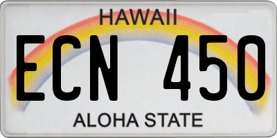 HI license plate ECN450