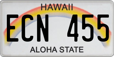 HI license plate ECN455