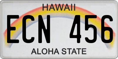 HI license plate ECN456