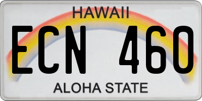 HI license plate ECN460