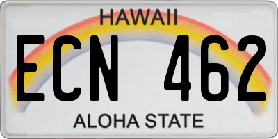 HI license plate ECN462