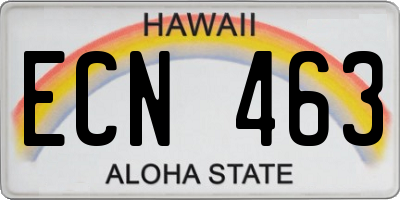 HI license plate ECN463