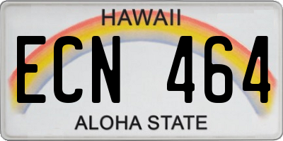 HI license plate ECN464