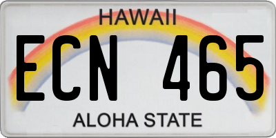 HI license plate ECN465