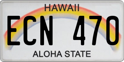 HI license plate ECN470