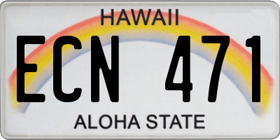 HI license plate ECN471