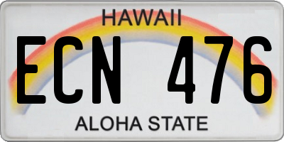 HI license plate ECN476