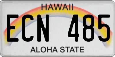 HI license plate ECN485