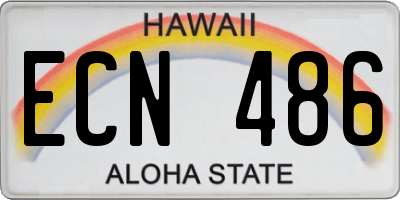 HI license plate ECN486