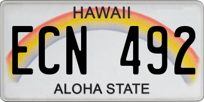 HI license plate ECN492