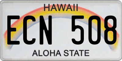 HI license plate ECN508