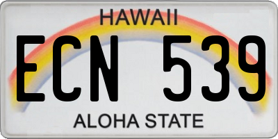 HI license plate ECN539