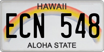 HI license plate ECN548