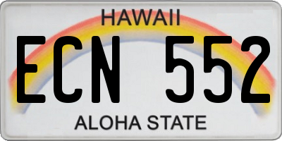 HI license plate ECN552