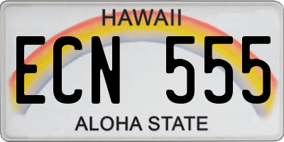 HI license plate ECN555