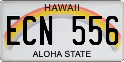 HI license plate ECN556