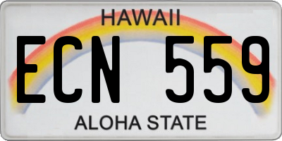 HI license plate ECN559