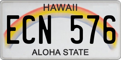 HI license plate ECN576