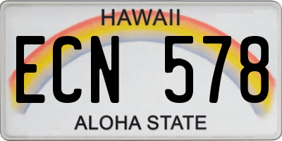 HI license plate ECN578