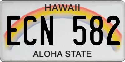 HI license plate ECN582