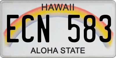 HI license plate ECN583