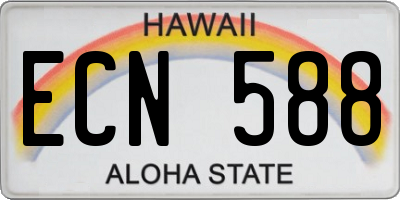 HI license plate ECN588