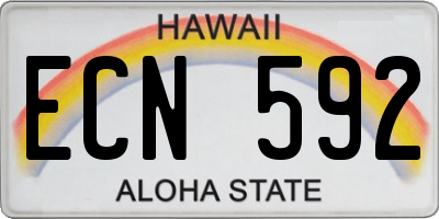 HI license plate ECN592