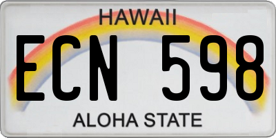 HI license plate ECN598