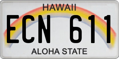 HI license plate ECN611