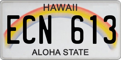 HI license plate ECN613