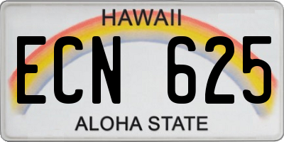 HI license plate ECN625