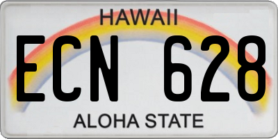 HI license plate ECN628