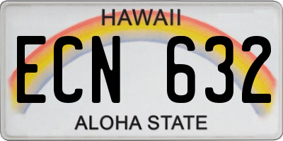 HI license plate ECN632