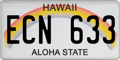 HI license plate ECN633