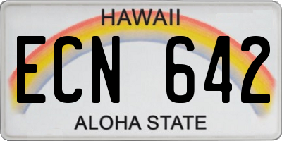 HI license plate ECN642