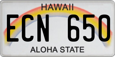 HI license plate ECN650