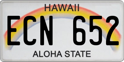 HI license plate ECN652