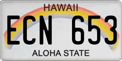 HI license plate ECN653