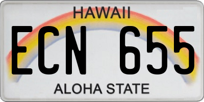 HI license plate ECN655