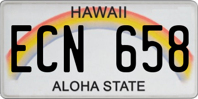 HI license plate ECN658
