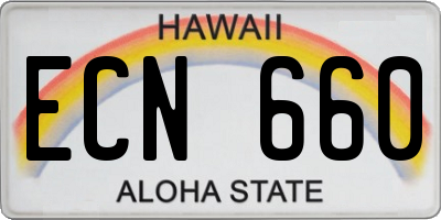 HI license plate ECN660