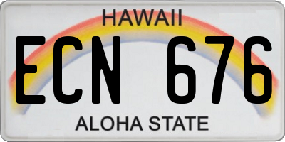 HI license plate ECN676