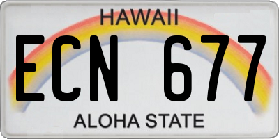 HI license plate ECN677