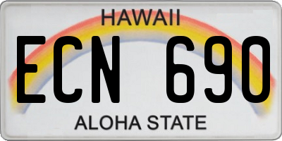 HI license plate ECN690