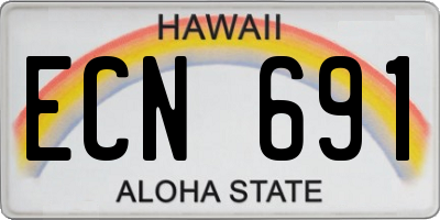 HI license plate ECN691