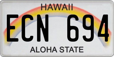 HI license plate ECN694