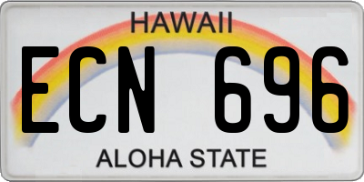 HI license plate ECN696