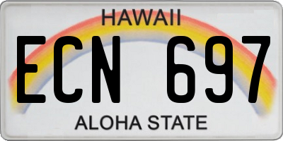 HI license plate ECN697
