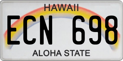 HI license plate ECN698