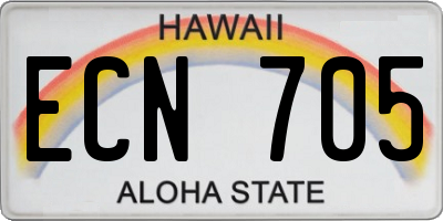 HI license plate ECN705